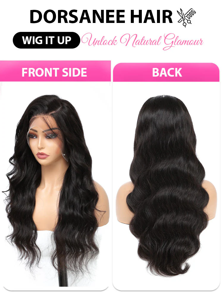 Dorsanee 250 Density Pre-plucked Body Wave 13x4 HD Lace Frontal Human Hair Wigs - Image 7