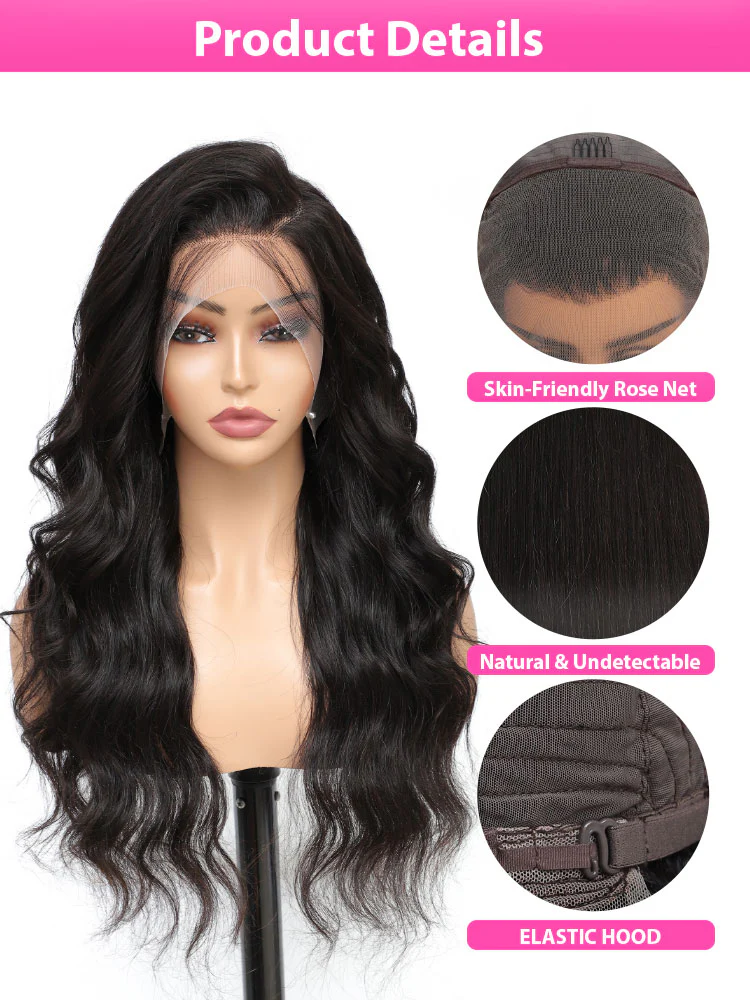 Dorsanee 250 Density Pre-plucked Body Wave 13x4 HD Lace Frontal Human Hair Wigs - Image 6