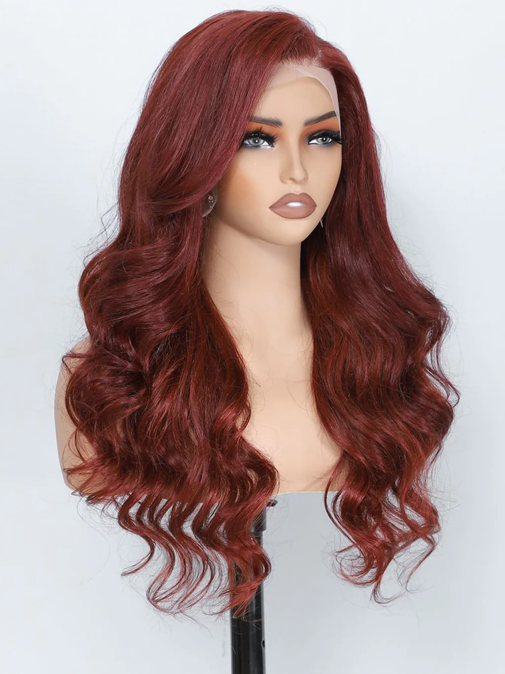 Dorsanee #33 Reddish Brown Auburn Color  13x4 Lace Front 180% Density Body Wave Human Hair Wigs - Image 6