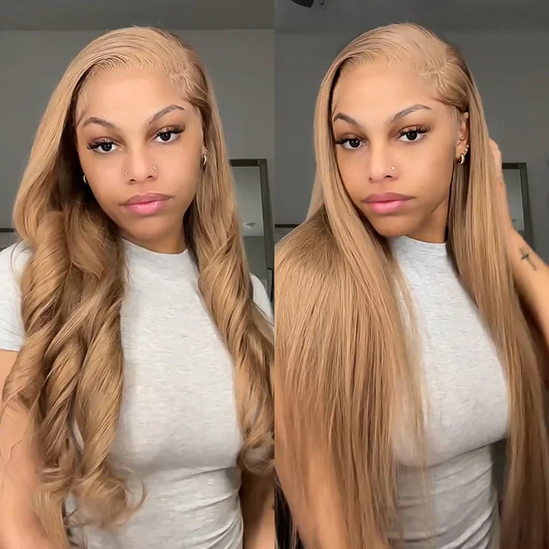 Dorsanee Strawberry Blonde 13X4 Lace Front Bone Straight Body Wave Human Hair Wigs - Image 4