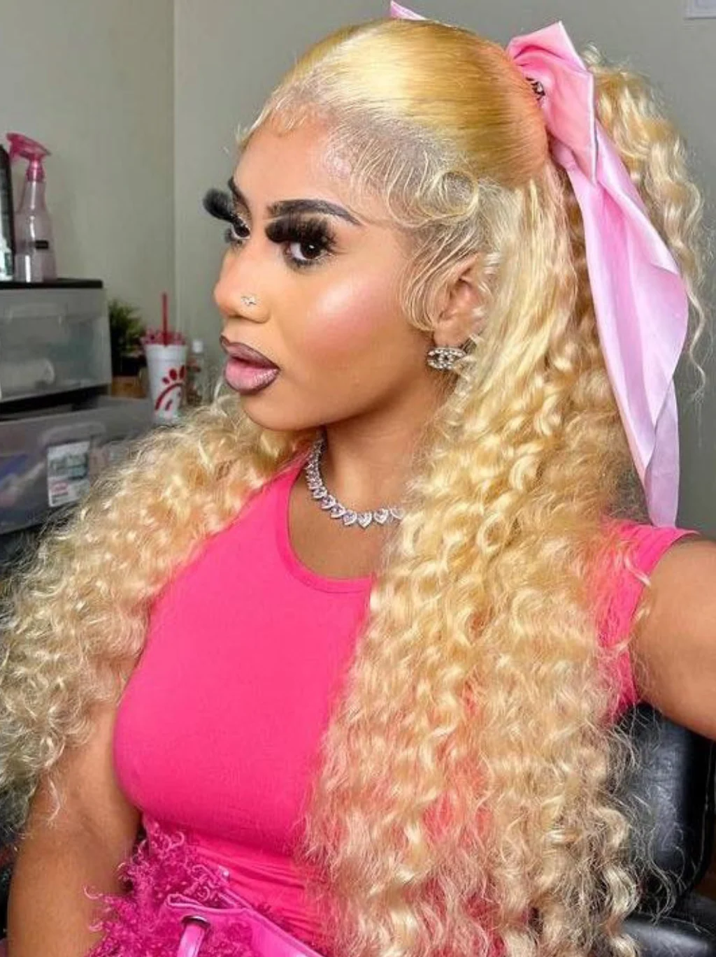 Dorsanee 200 Density 613 Blonde Deep Wave Curly Hair 13x4 HD Lace Frontal Human Hair Wigs - Image 2