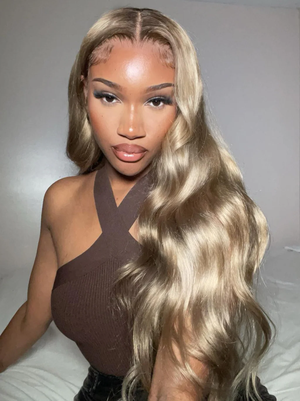 Dorsanee 200 Density Dark Neutral Blonde 13x4 Lace Front Body Wave Human Hair Wigs - Image 2