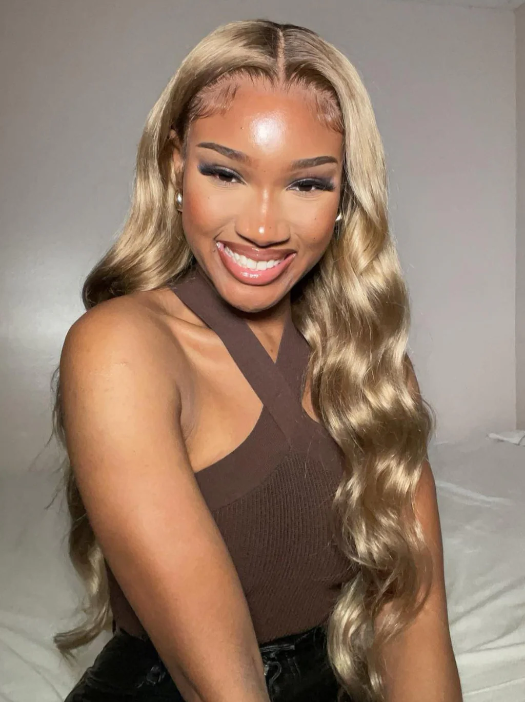 Dorsanee 200 Density Dark Neutral Blonde 13x4 Lace Front Body Wave Human Hair Wigs - Image 5
