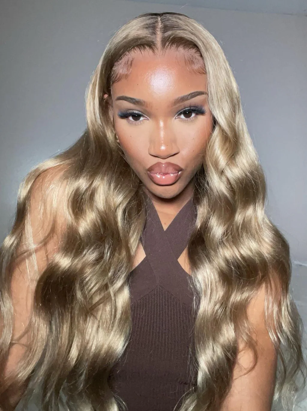 Dorsanee 200 Density Dark Neutral Blonde 13x4 Lace Front Body Wave Human Hair Wigs - Image 6