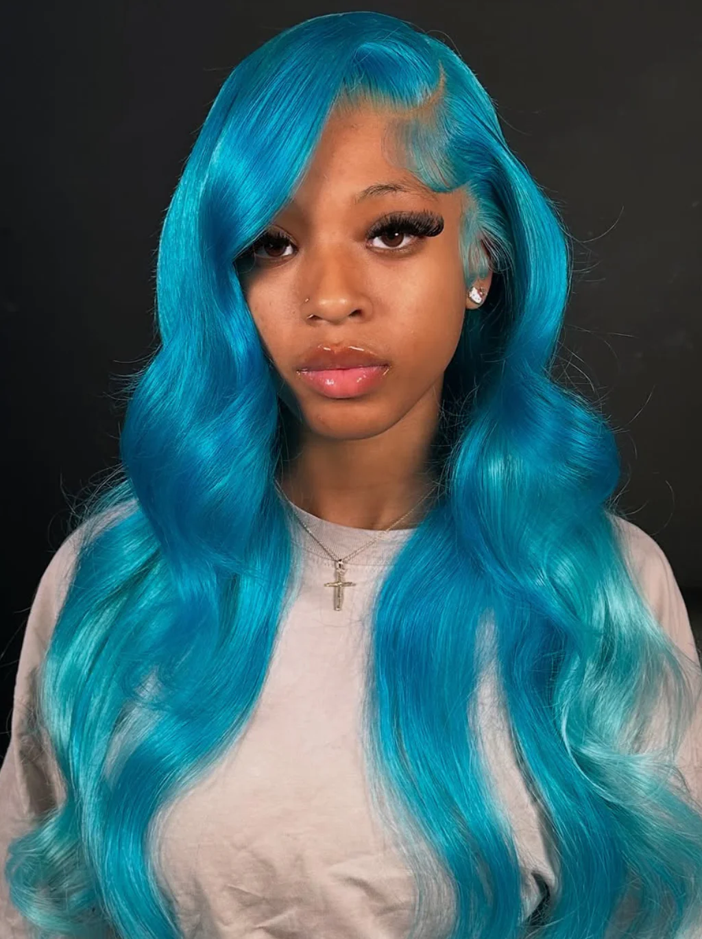 Dorsanee 200 Density Pastel Green 13x4 Lace Front Straight Body Wave Human Hair Wigs - Image 4