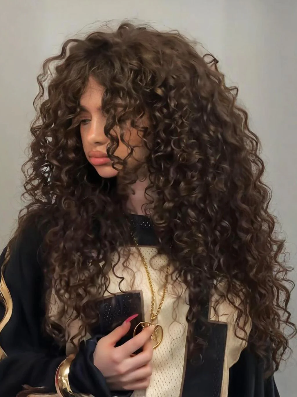 Dorsanee 250 300 Density Brown Bouncy Spiral Loose Curls 13x4 Lace Front Human Hair Wigs - Image 2