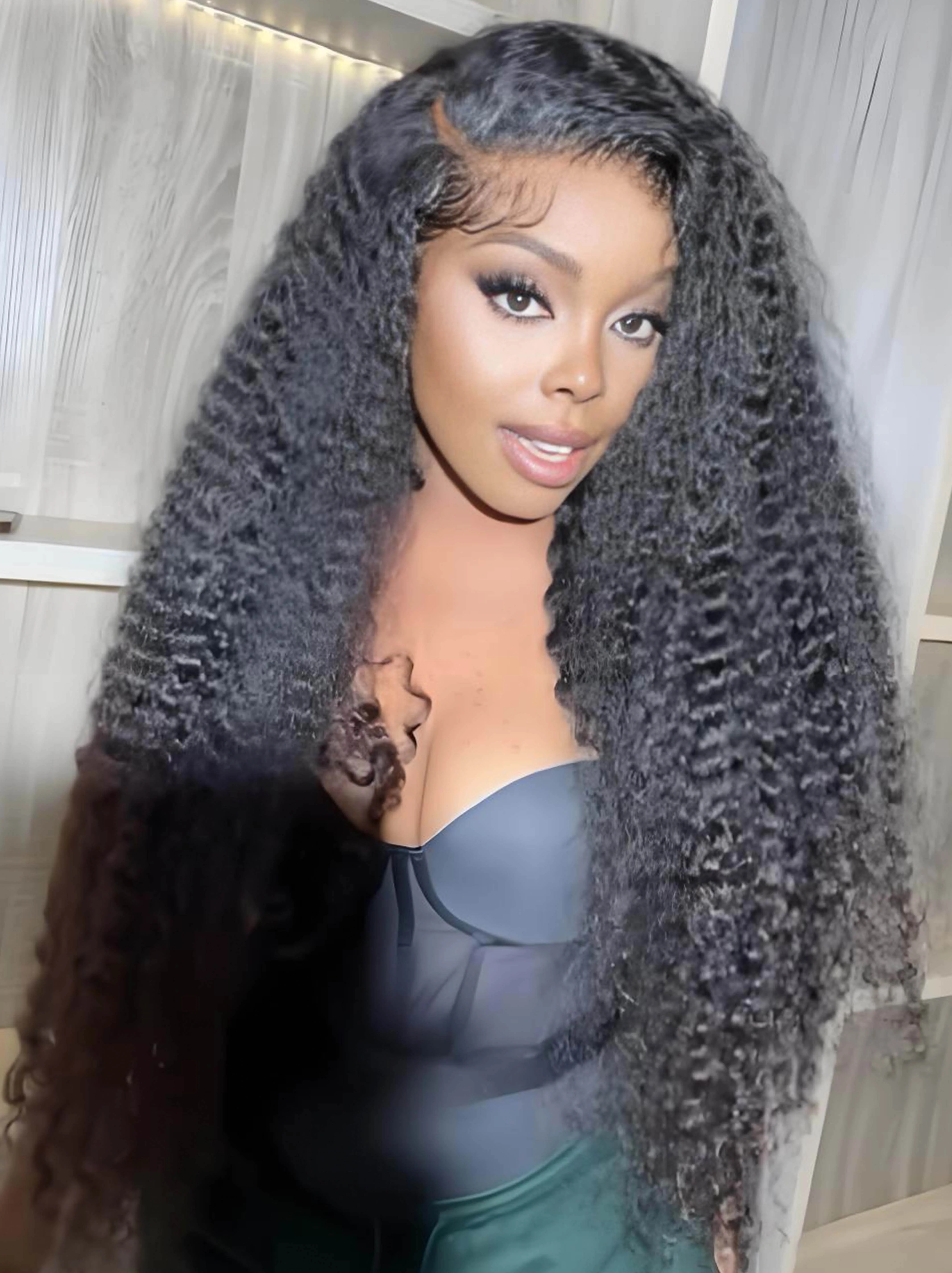 Dorsanee 250 300 Density Deep Wave Curly 13x4 Lace Front Virgin Human Hair Wigs - Image 2