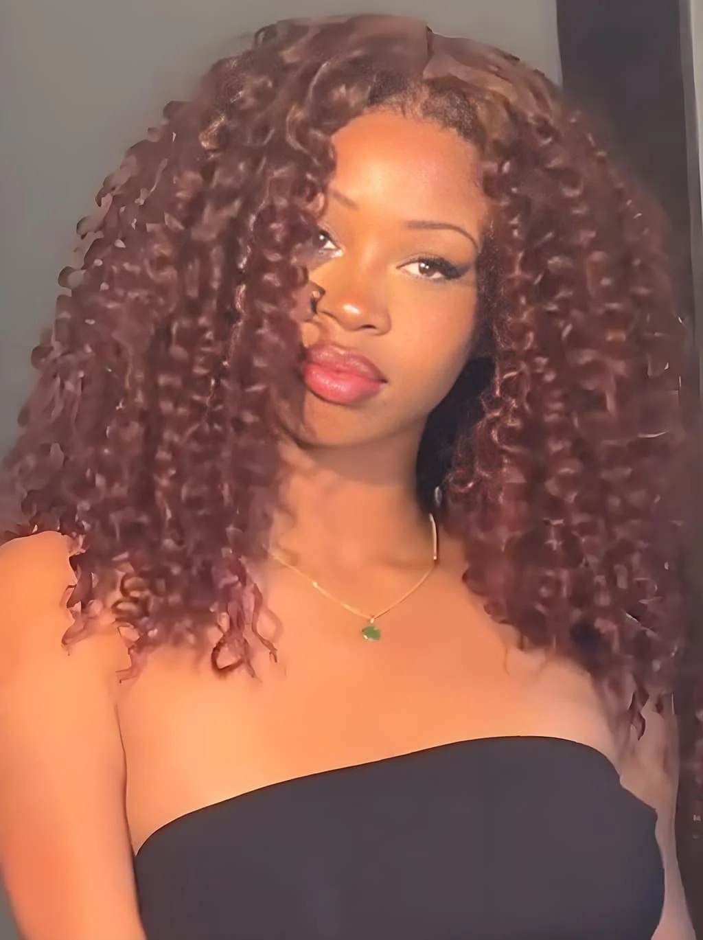 Dorsanee 250 300 Density Ginger Spanish Crimped Loose Curls 13x4 Lace Front Human Hair Wigs - Image 2