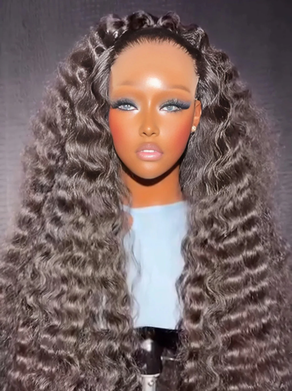 Dorsanee 250 300 Density Natural Fluffy Deep Wave 13x4 Lace Front Human Hair Wig - Image 2