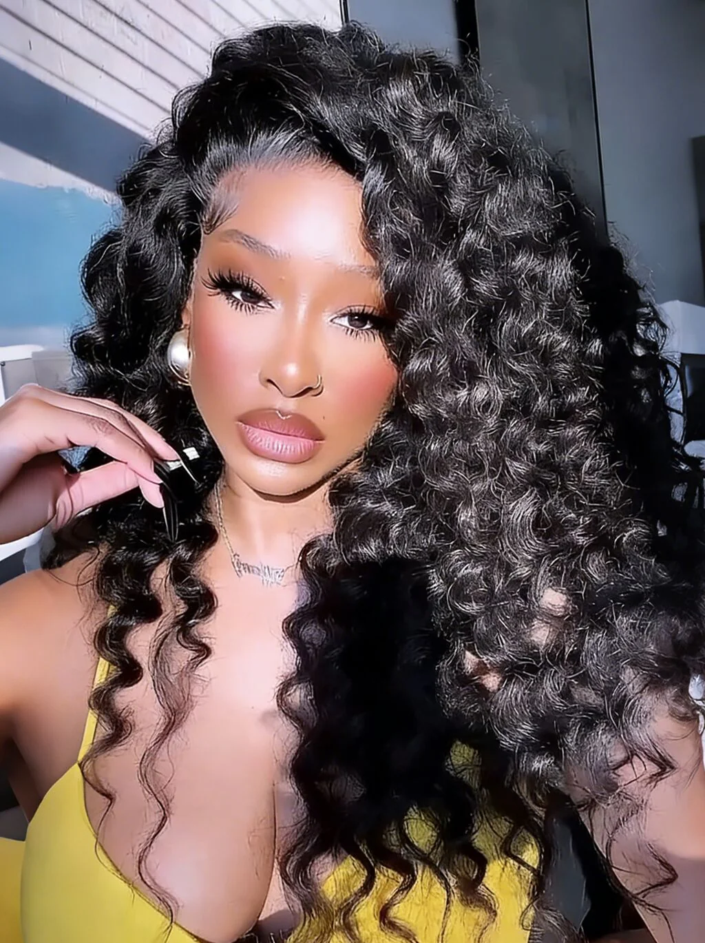 Dorsanee 250 300 Density Tight Spiral Loose Deep Wave Curls 13X4 Lace Front Human Hair Wigs - Image 2