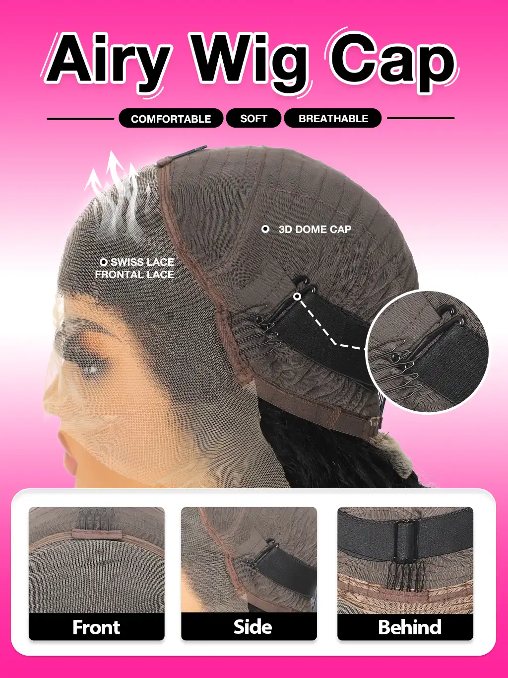 Dorsanee 250 Density 13x4 HD Transparent Lace Front Deep Wave Curly Human Hair Wigs - Image 8