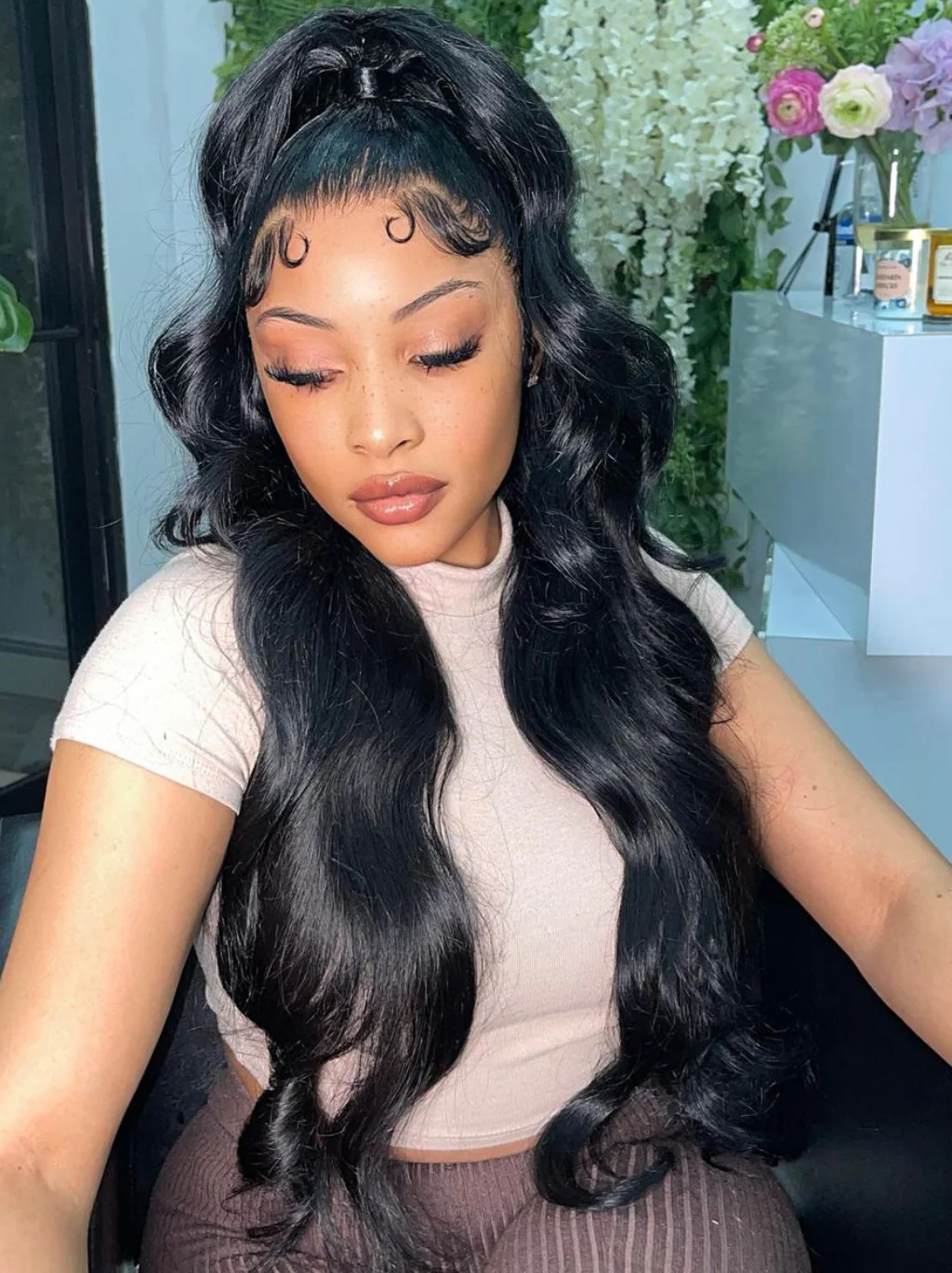 Dorsanee 250 Density 360 Full Lace Frontal Closure Body Wave Virgin Human Hair Wigs - Image 6