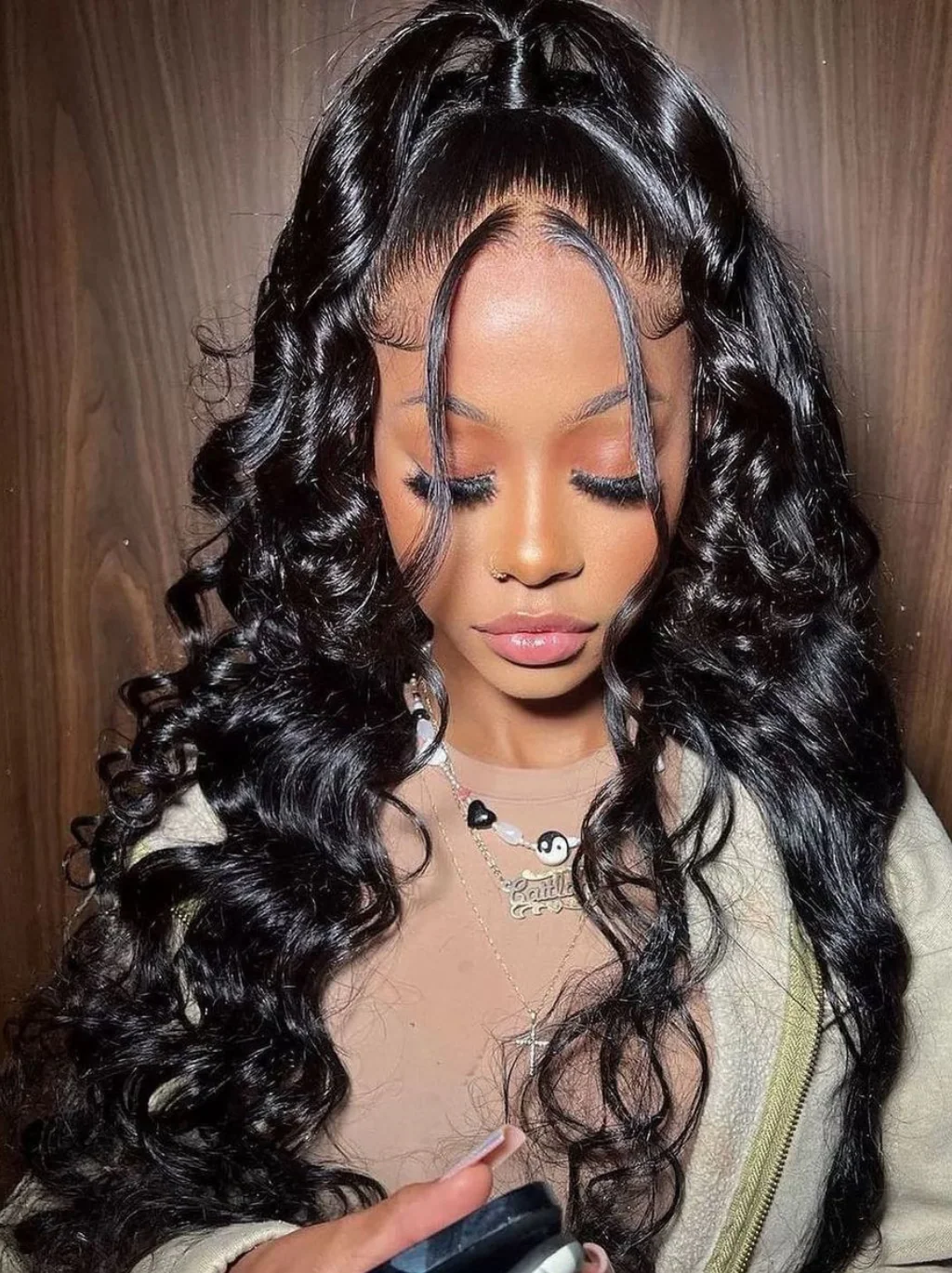 Dorsanee 250 Density 360 Full Lace Frontal Closure Loose Wave Human Hair Wigs - Image 5