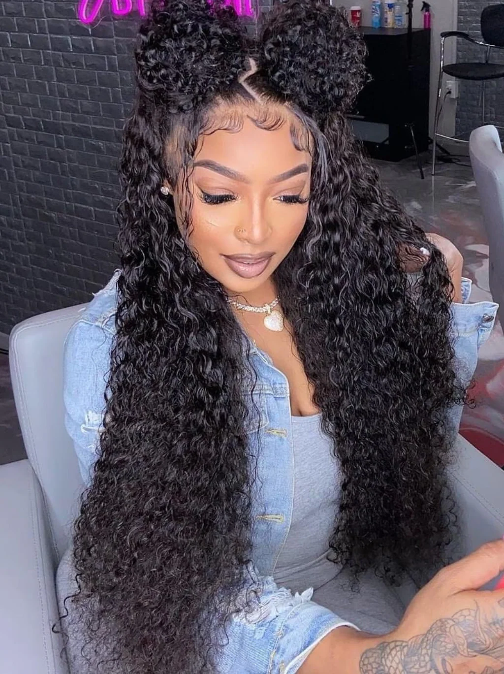 Dorsanee 250 Density 360 Full Lace Frontal Wet and Wavy Human Hair Weave Wigs - Image 5