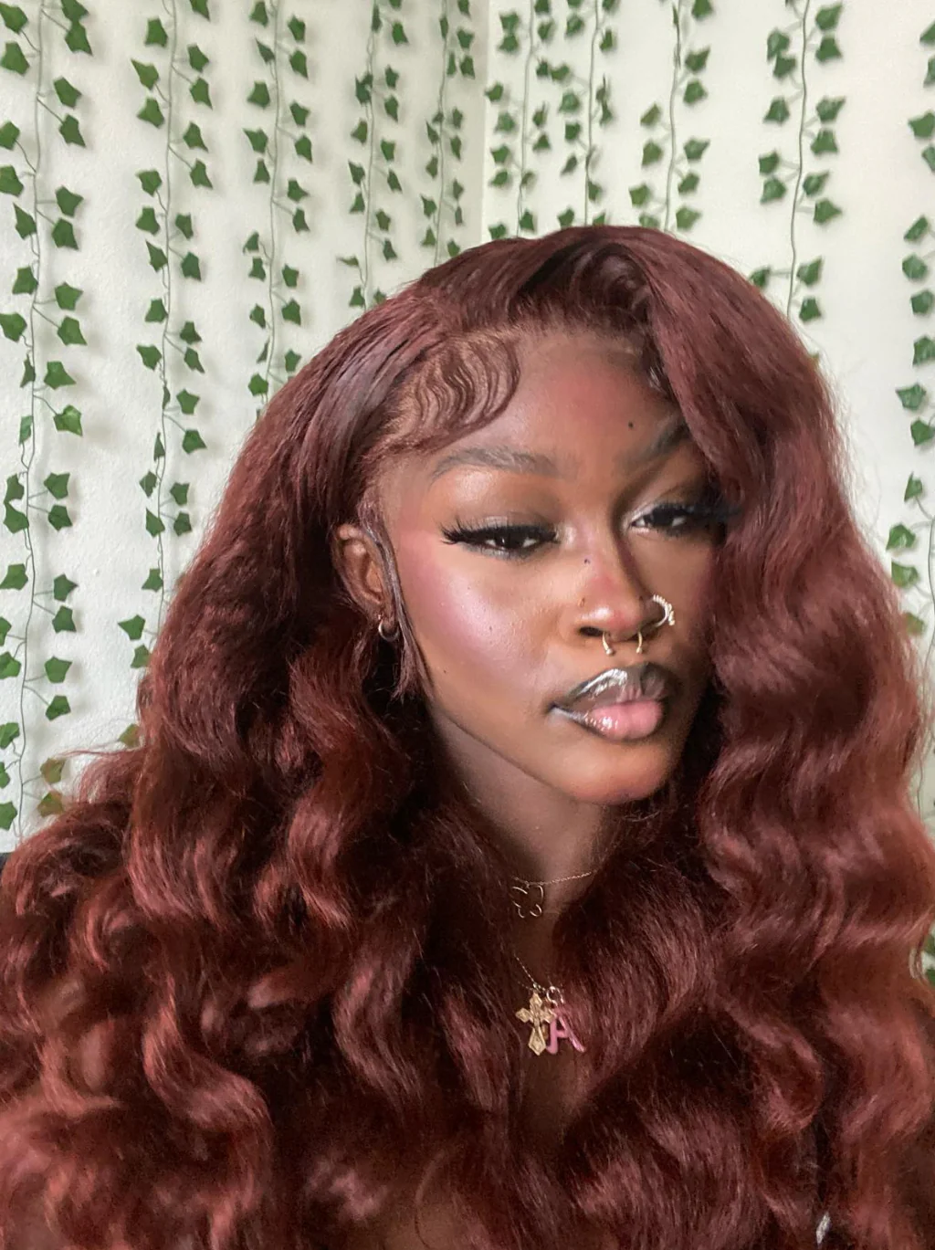 Dorsanee 250 Density Auburn Reddish Brown Wand Curls 13x4 Lace Front Loose Deep Wave Human Hair Wigs - Image 3