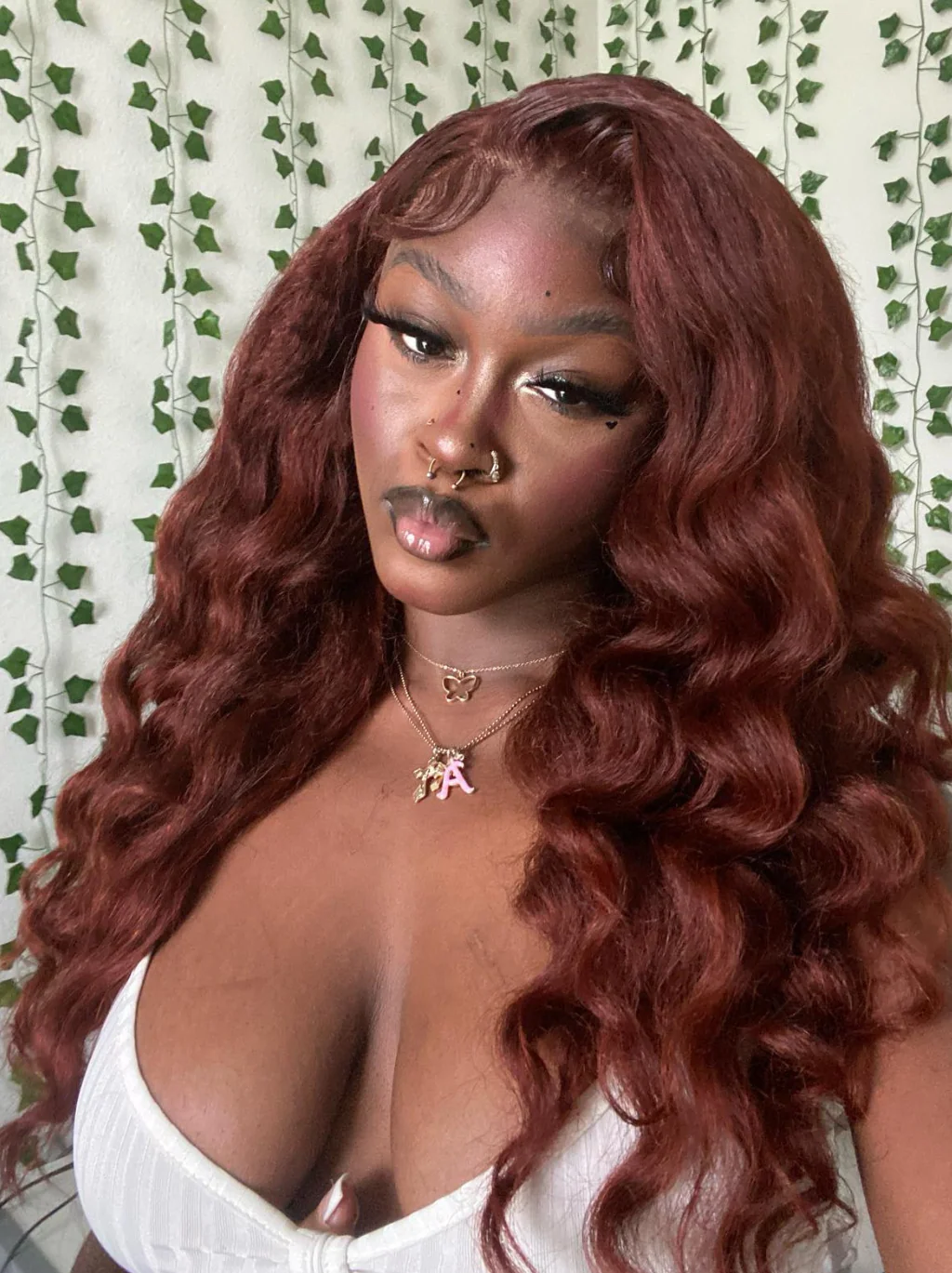 Dorsanee 250 Density Auburn Reddish Brown Wand Curls 13x4 Lace Front Loose Deep Wave Human Hair Wigs - Image 4