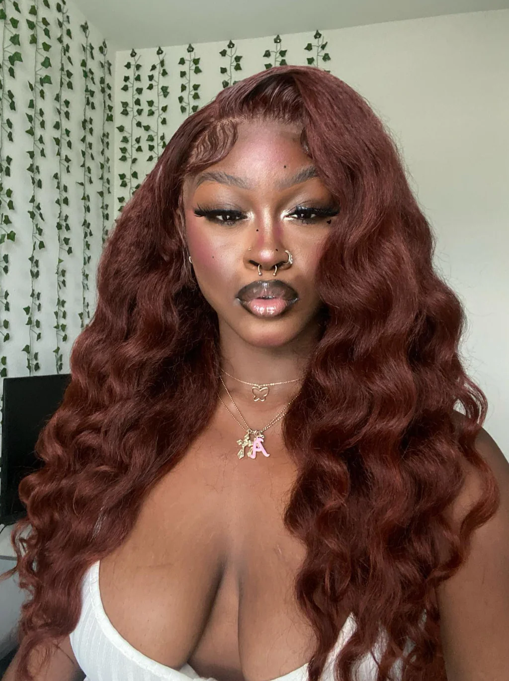 Dorsanee 250 Density Auburn Reddish Brown Wand Curls 13x4 Lace Front Loose Deep Wave Human Hair Wigs - Image 5
