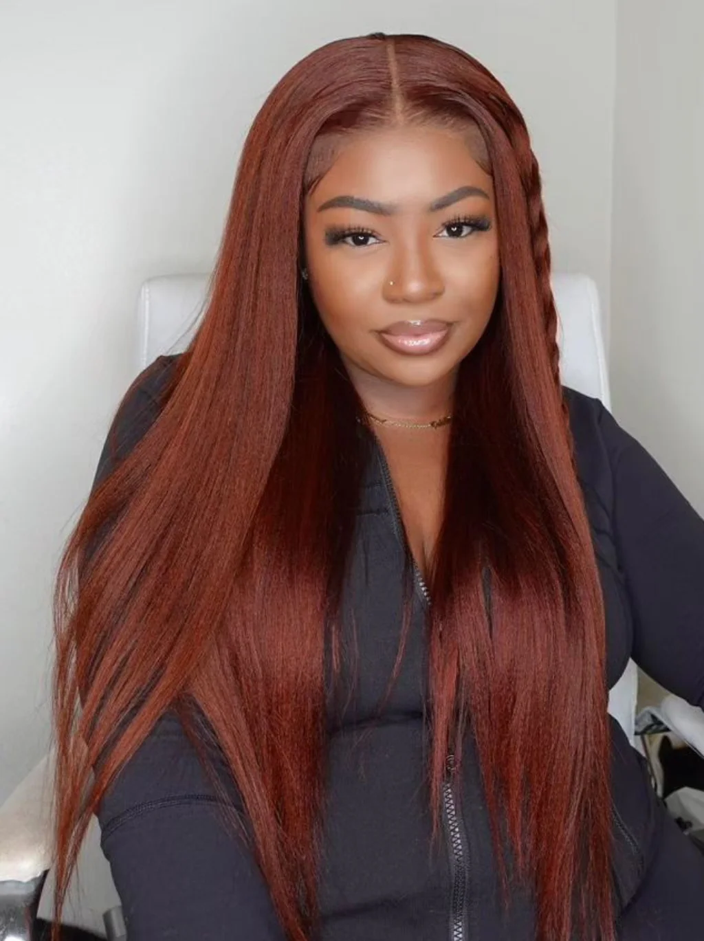 Dorsanee 250 Density Chocolate Brown 13x4 Lace Front Brownish Straight Human Hair Wigs - Image 3