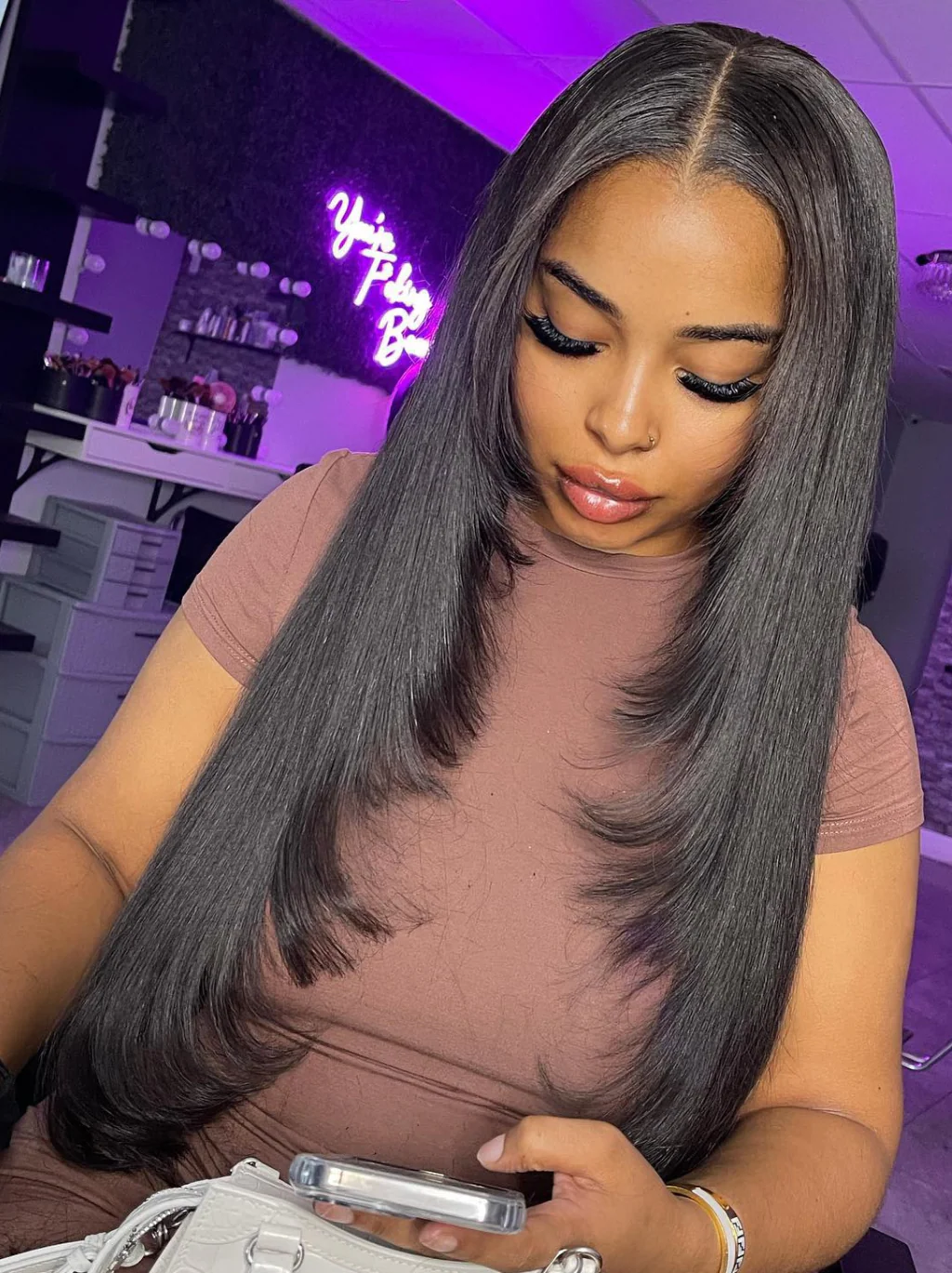Dorsanee 250 Density Layered Cut 13x4 Lace Front Straight Human Hair Weave Wigs - Image 4