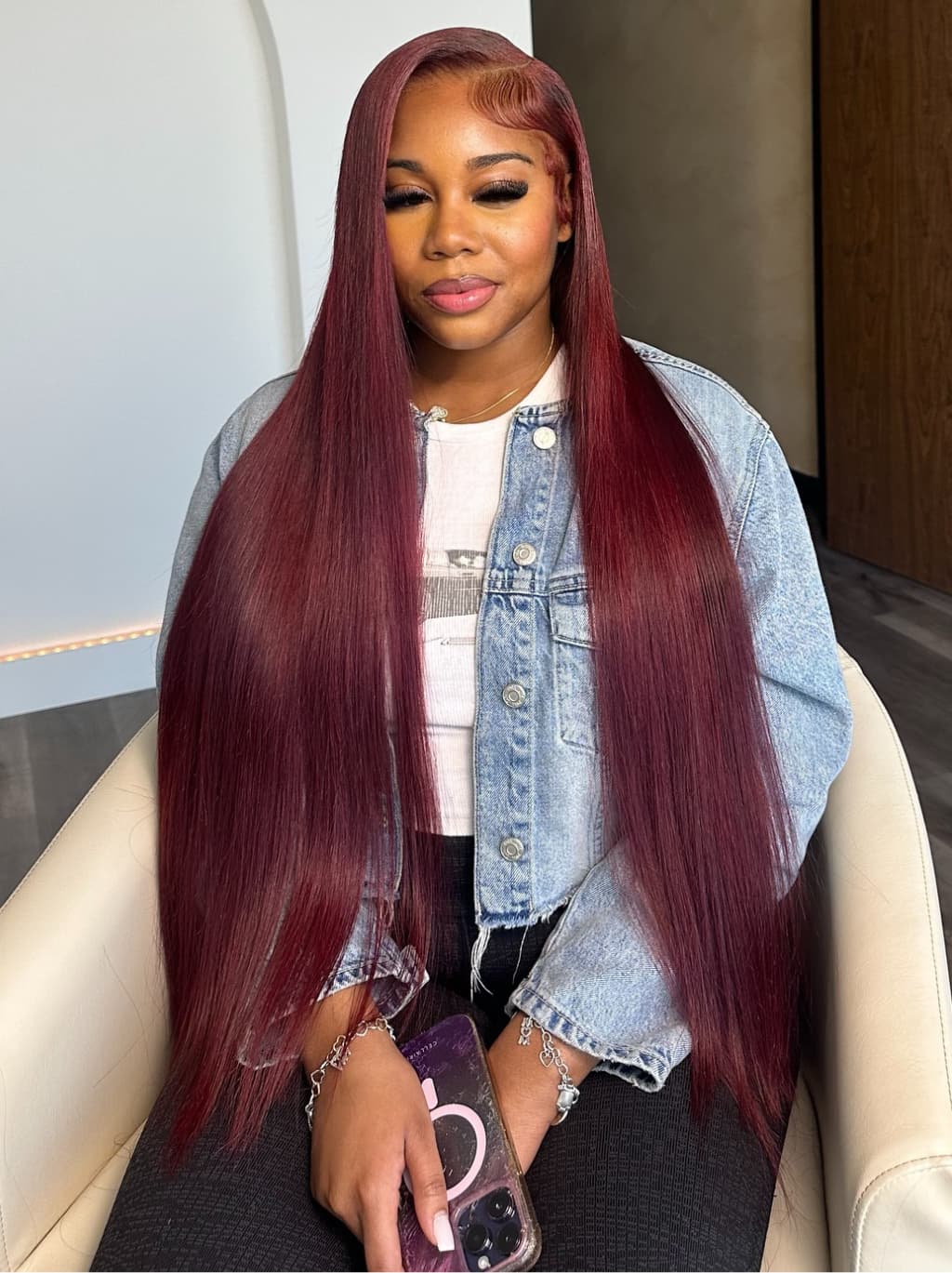 Dorsanee 30 32 34 36 38 40 42 inch Red Brown Blonde Highlights 13x4 Lace Front Human Hair Wigs - Image 11