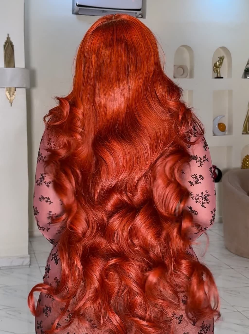 Dorsanee Copper Red 42 40 38 36 34 32 30 inch Knee Length 13x4 Lace Front Human Hair Wigs - Image 4