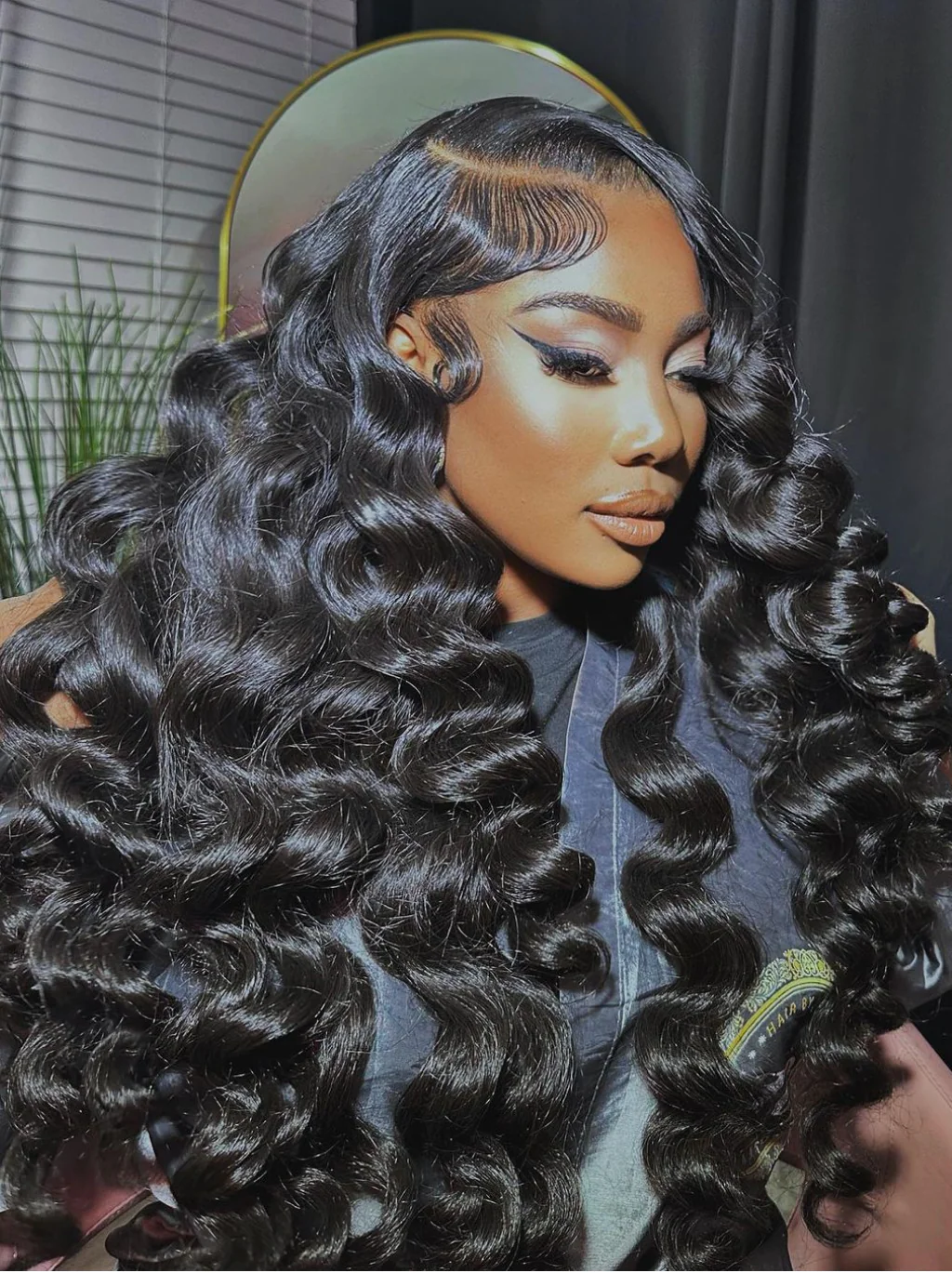 Dorsanee 30 32 inch Full 300% Density 13x4 HD Lace Front Wave Curls Human Hair Wigs - Image 5