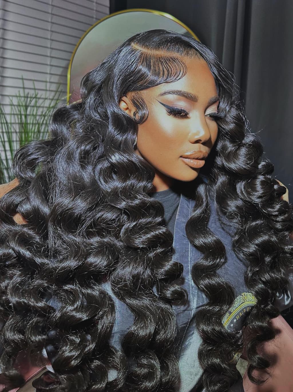 Dorsanee 300 400 Density Thick Full Volume Straight Body Wave Wand Curls 13x4 Lace Front Human Hair Wigs - Image 3