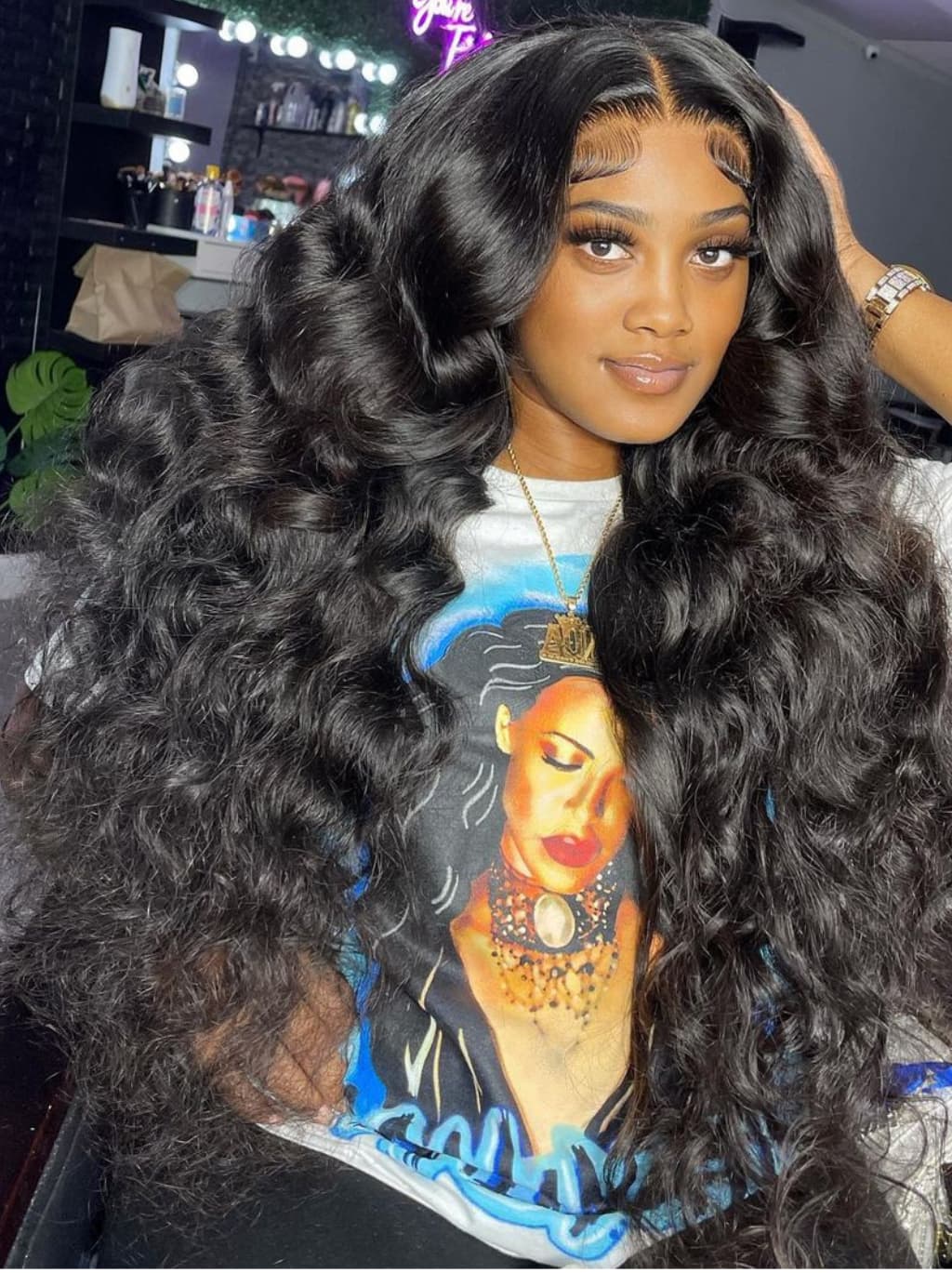 Dorsanee 300 400 Density Thick Full Volume Straight Body Wave Wand Curls 13x4 Lace Front Human Hair Wigs - Image 6