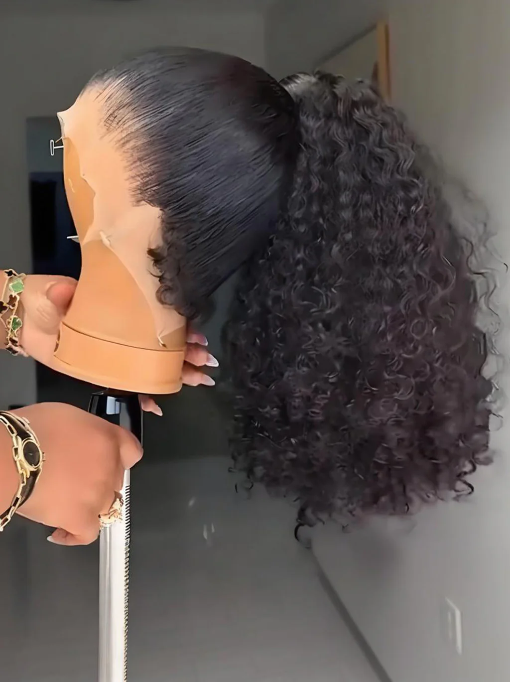 Dorsanee 360 Full Lace Front Pre-styled Water Wave Virgin Human Hair Wigs - Image 2