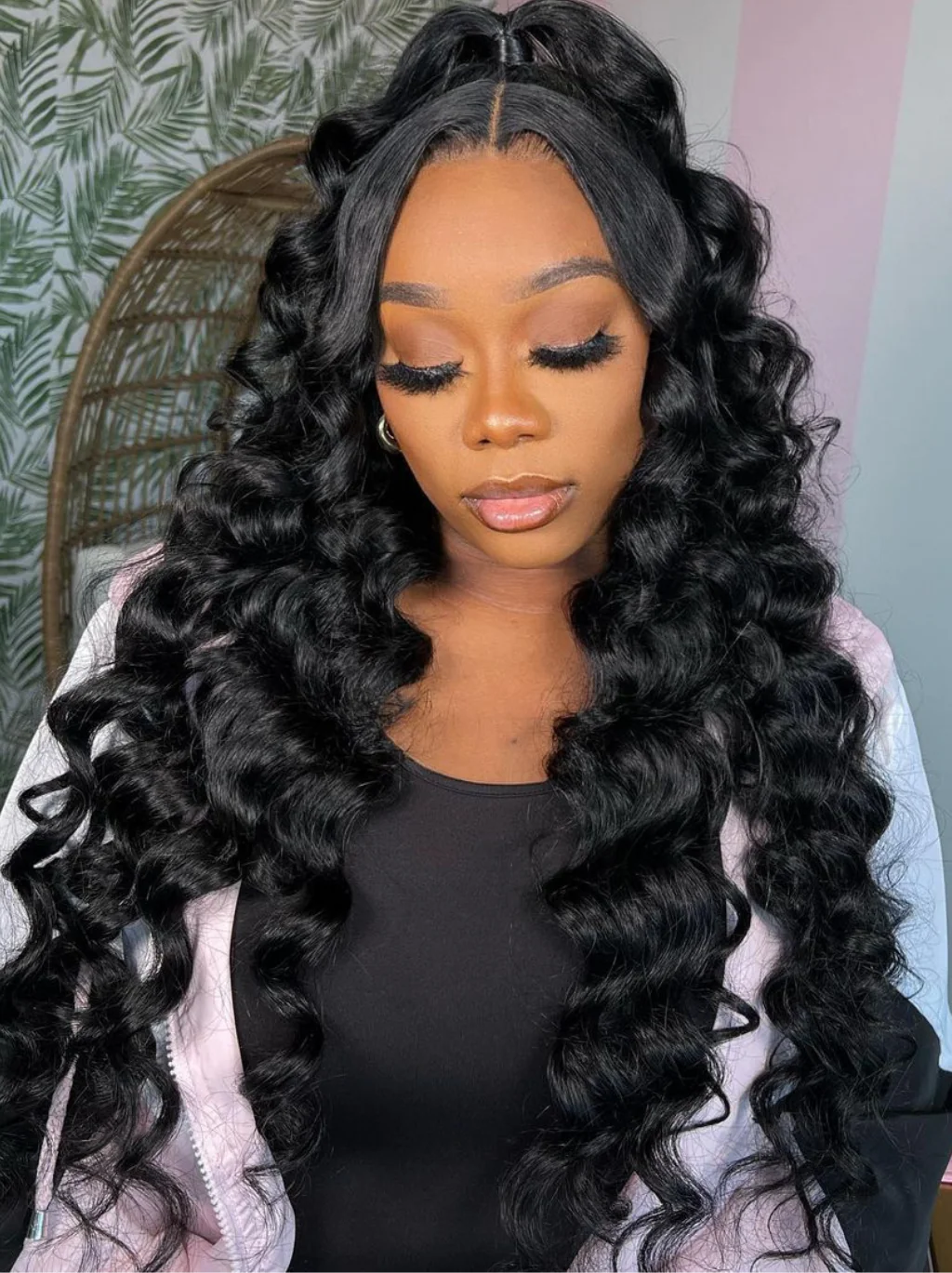 Dorsanee 360 Lace Frontal Big Wave Wand Curls Loose Deep Wave Human Hair Wigs - Image 4