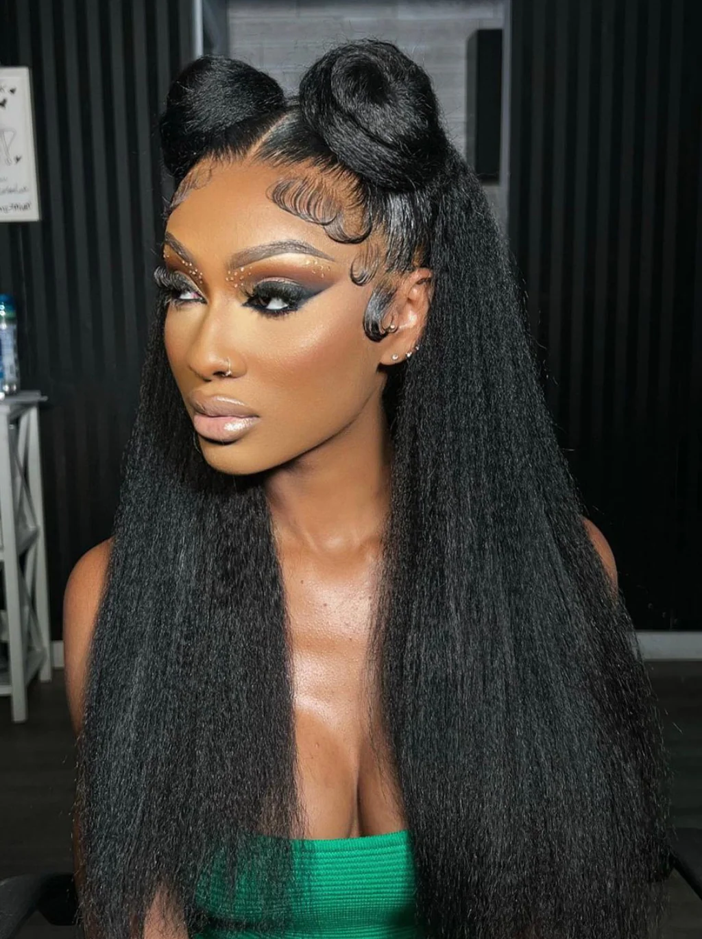 Dorsanee 360 Lace Frontal Yaki Kinky Straight Human Hair Wigs - Image 2