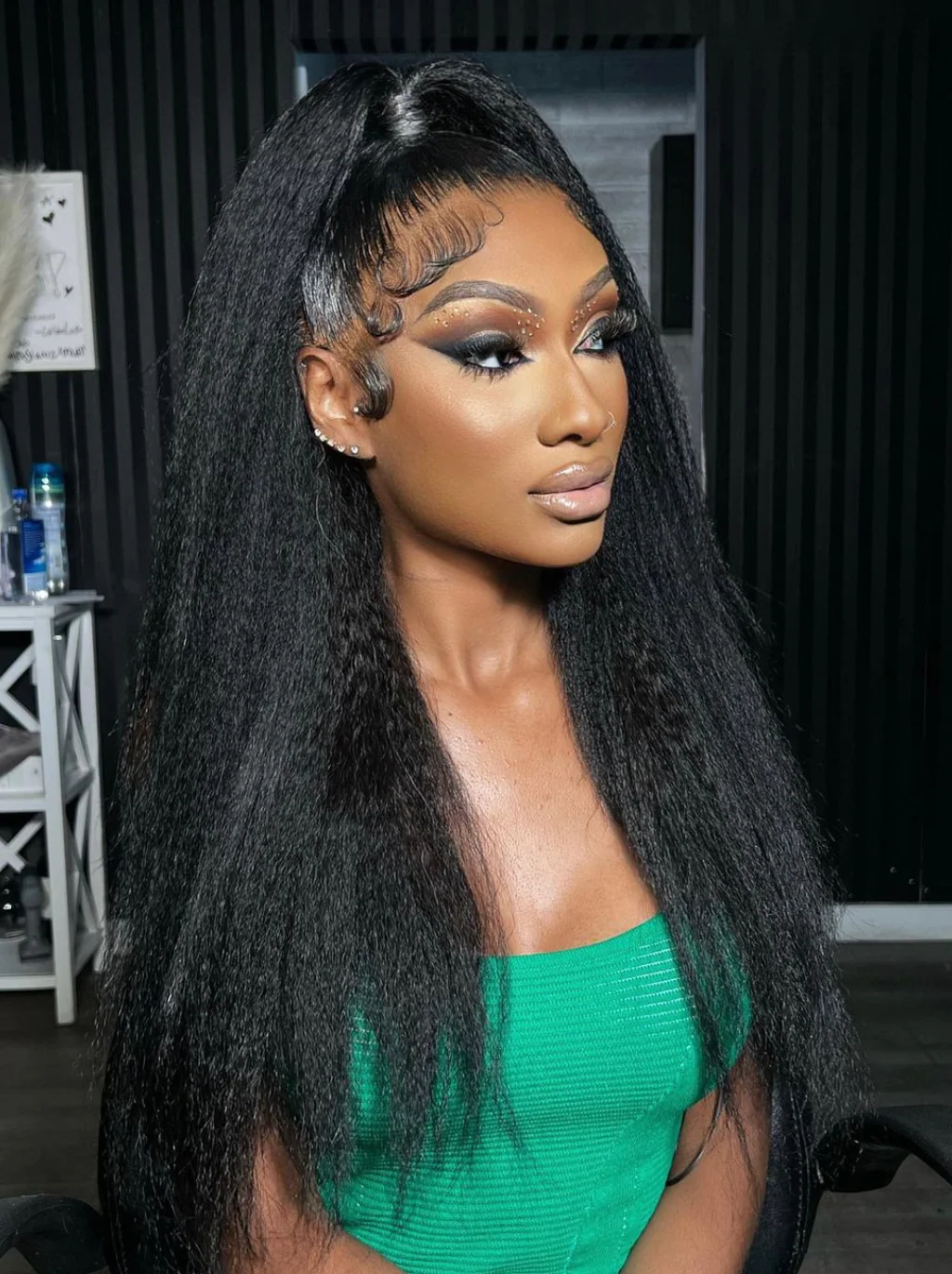 Dorsanee 360 Lace Frontal Yaki Kinky Straight Human Hair Wigs - Image 3