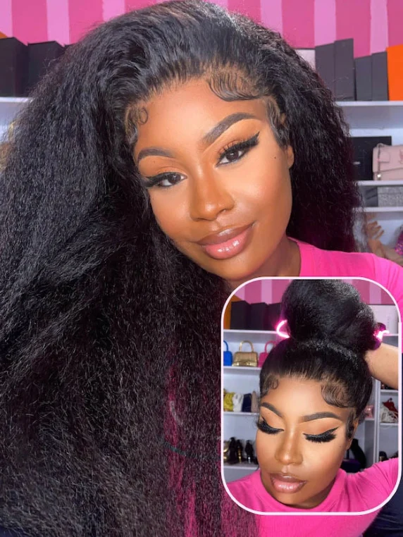 Dorsanee 360 Lace Frontal Yaki Kinky Straight Human Hair Wigs - Image 8