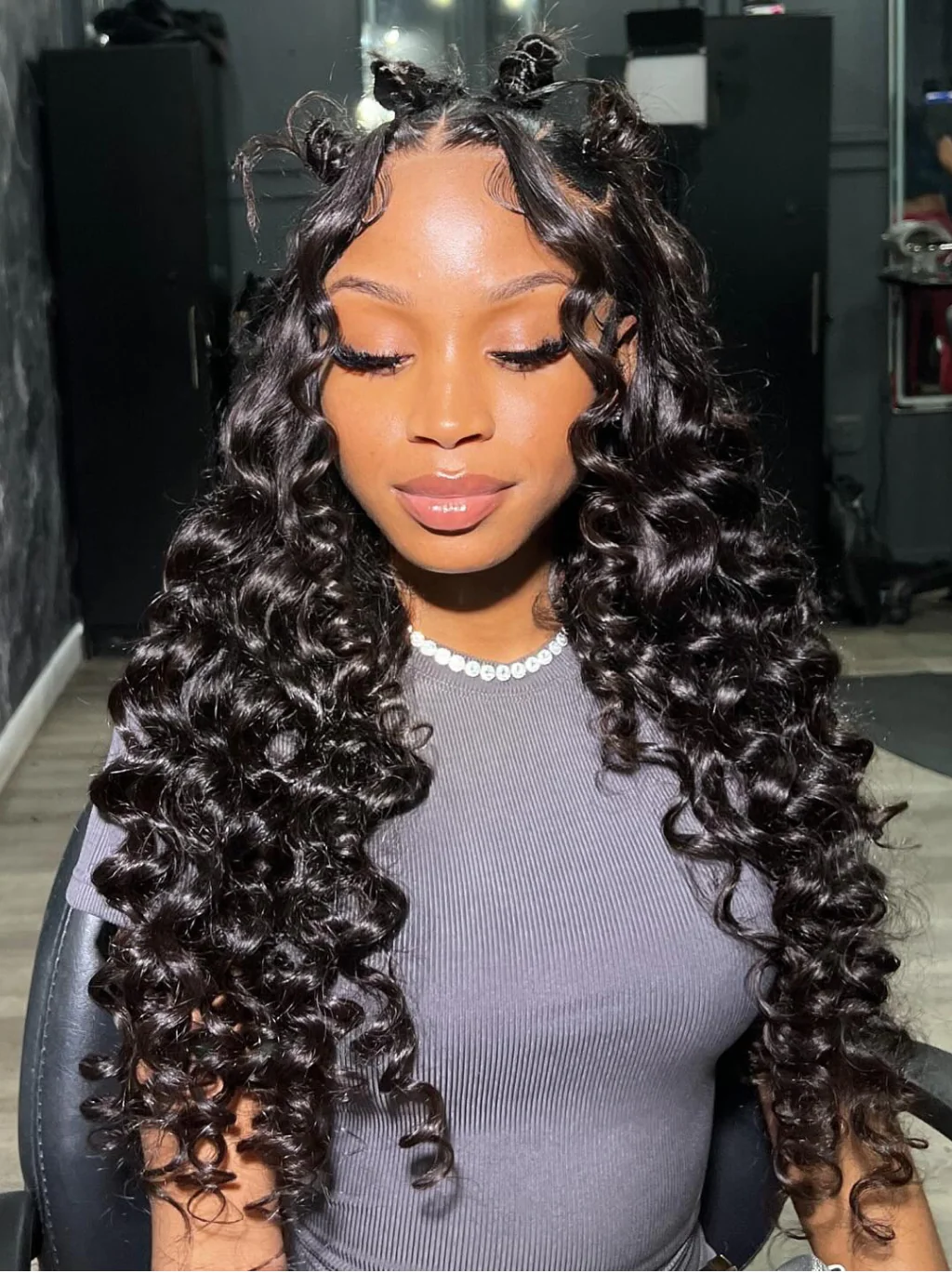 Dorsanee 360 Ventilated Lace Frontal Loose Deep Wave Wand Curls Virgin Human Hair Wigs - Image 3