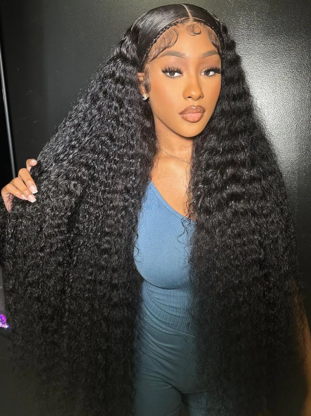 Dorsanee 42 40 38 36 34 32 30 inch Buss Down Knee Length 13x4 Lace Front Human Hair Wig Straight Body Water Wave Wigs - Image 6