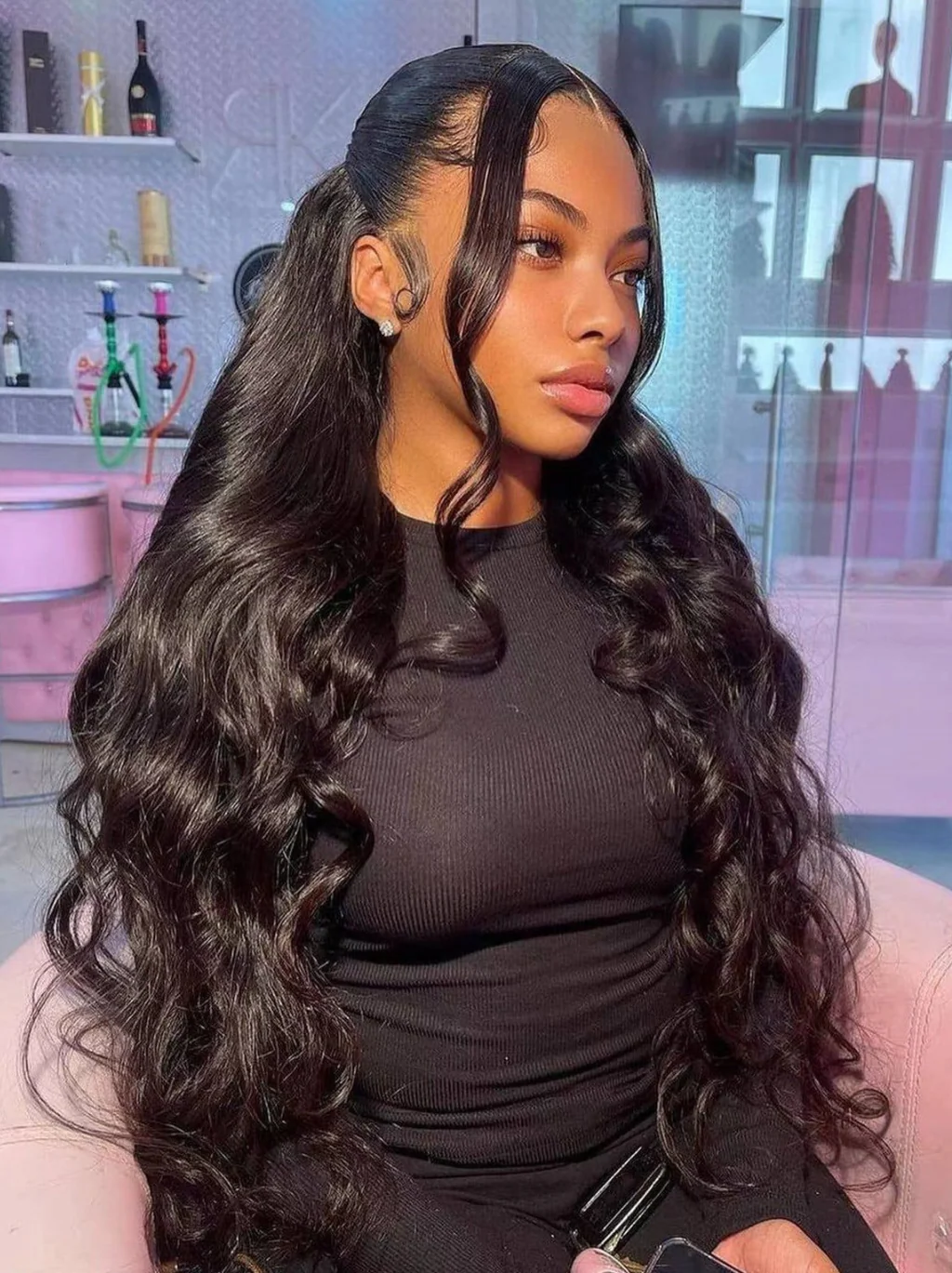 Dorsanee 42 40 38 36 34 32 30 inch Buss Down Knee Length 13x4 Lace Front Human Hair Wig Straight Body Water Wave Wigs - Image 8