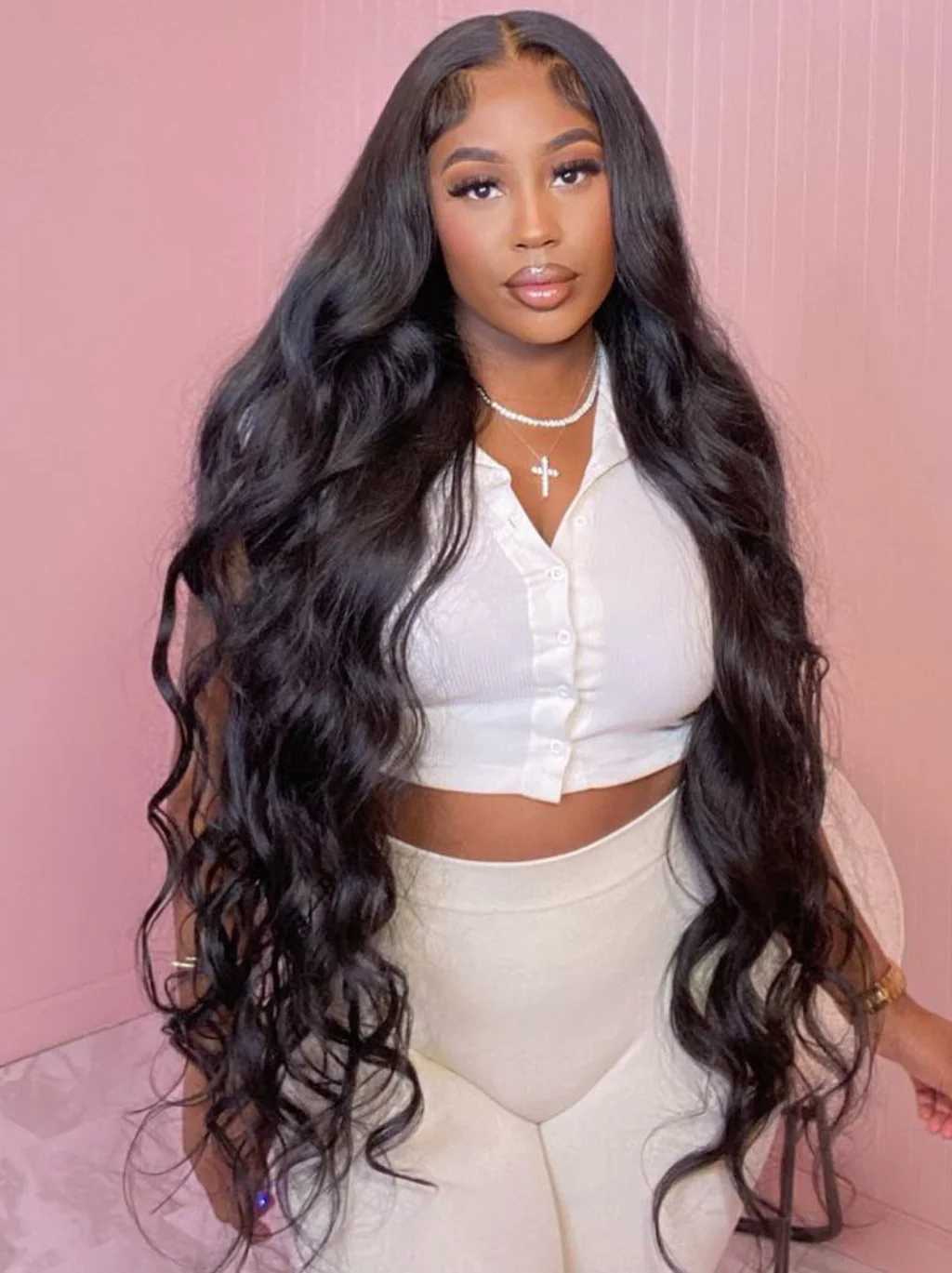 Dorsanee 42 40 38 36 34 32 30 inch Long 13x4 HD Lace Front Human Hair Wig Straight Body Water Wave Wigs - Image 8