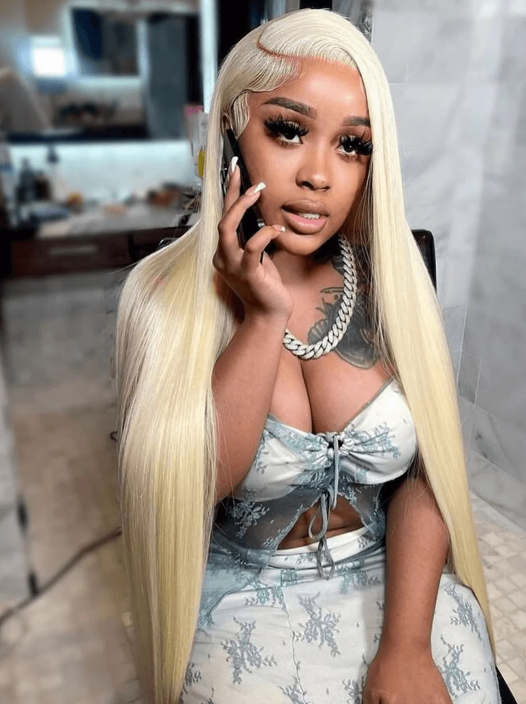 Dorsanee 613 Blonde Bone Straight 200 Density 13x4 Lace Front Hair Wig - Image 4