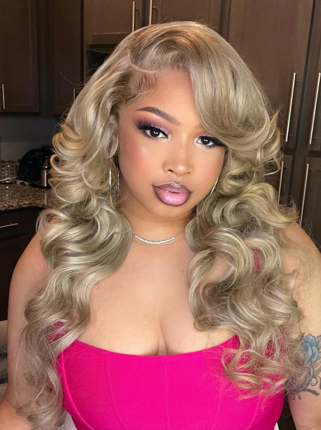 Dorsanee Ash Blonde 200 Density 13x4 Lace Front Body Wave Virgin Human Hair Wigs - Image 5