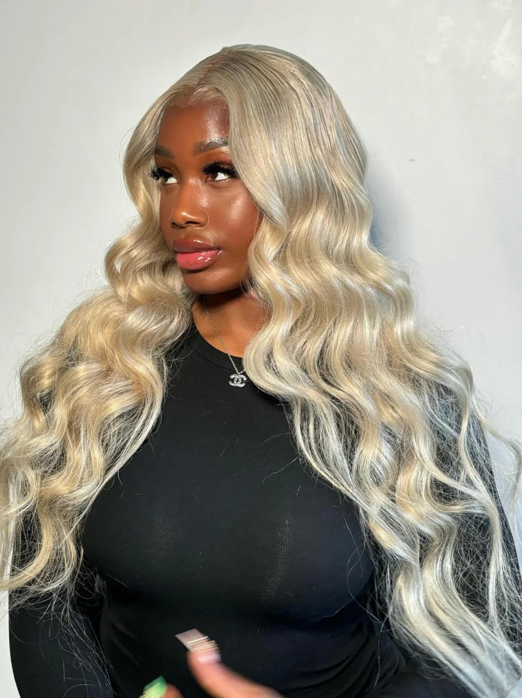 Dorsanee Ash Blonde Loose Wave Curls 13x4 Lace Front Human Hair Wigs - Image 3