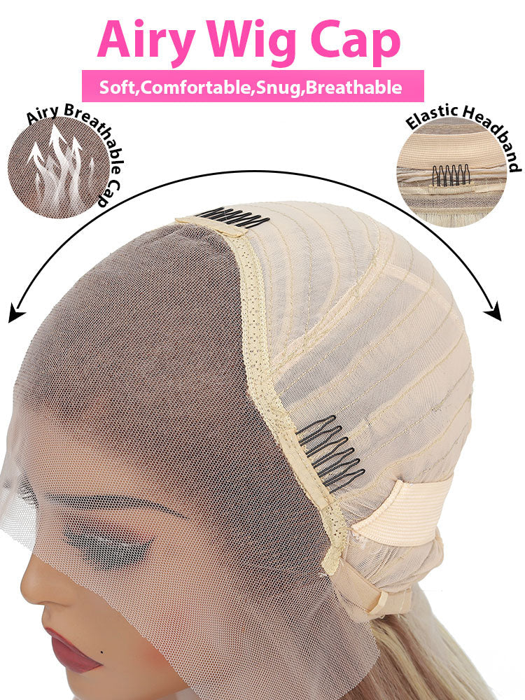 Dorsanee Ash Blonde Loose Wave Curls 13x4 Lace Front Human Hair Wigs - Image 8