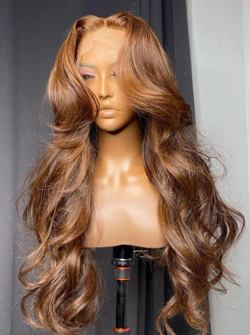 Dorsanee Auburn Reddish Brown Curtain Bangs 13x4 HD Lace Front Body Wave Human Hair Wigs - Image 4