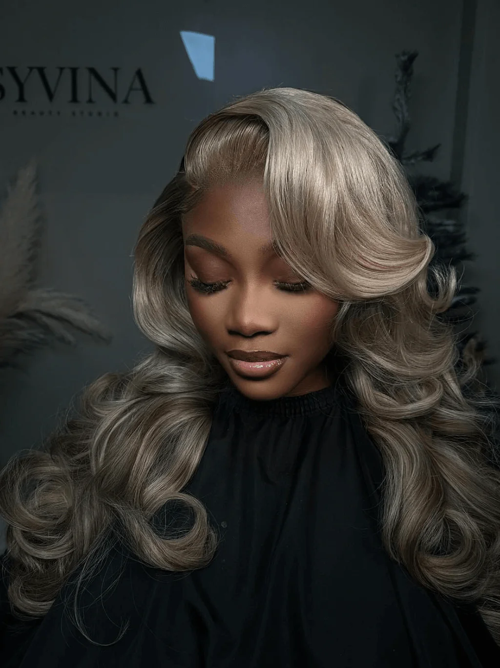 Dorsanee Balayage Grey Light Brown Highlight 13x4 HD Lace Front Human Hair Wigs - Image 2