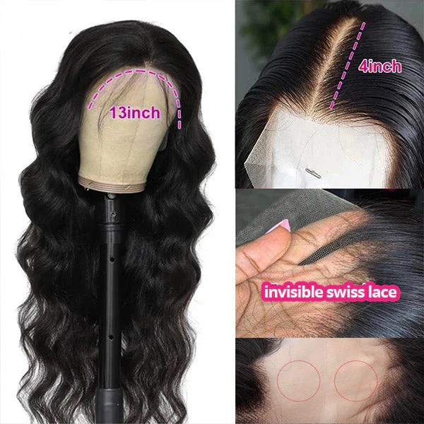 Dorsanee Black Friday 30 32 inch Long 13x4 Lace Front Body Wave Virgin Human Hair Wig - Image 8