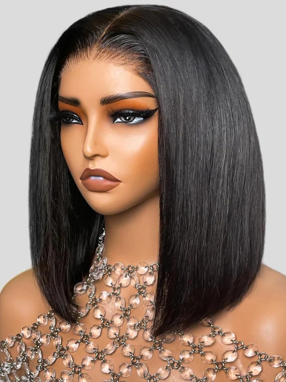 Dorsanee 13x4 Lace Front Short Bob Straight Virgin Human Hair Wig - Image 4