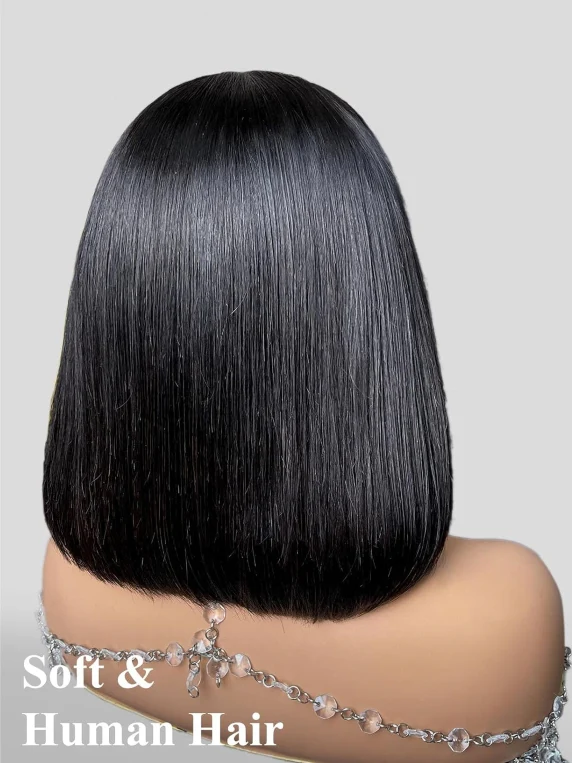 Dorsanee 13x4 Lace Front Short Bob Straight Virgin Human Hair Wig - Image 5
