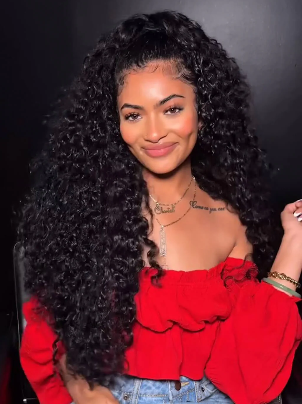 Dorsanee Bouncy Spiral Loose Water Wave Curls 13x4 Lace Front Virgin Human Hair Wigs - Image 2