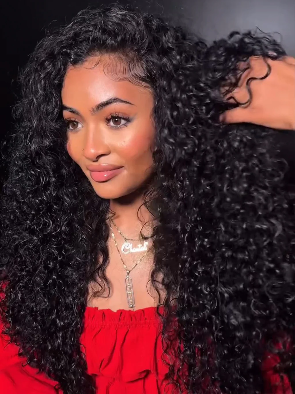 Dorsanee Bouncy Spiral Loose Water Wave Curls 13x4 Lace Front Virgin Human Hair Wigs - Image 3