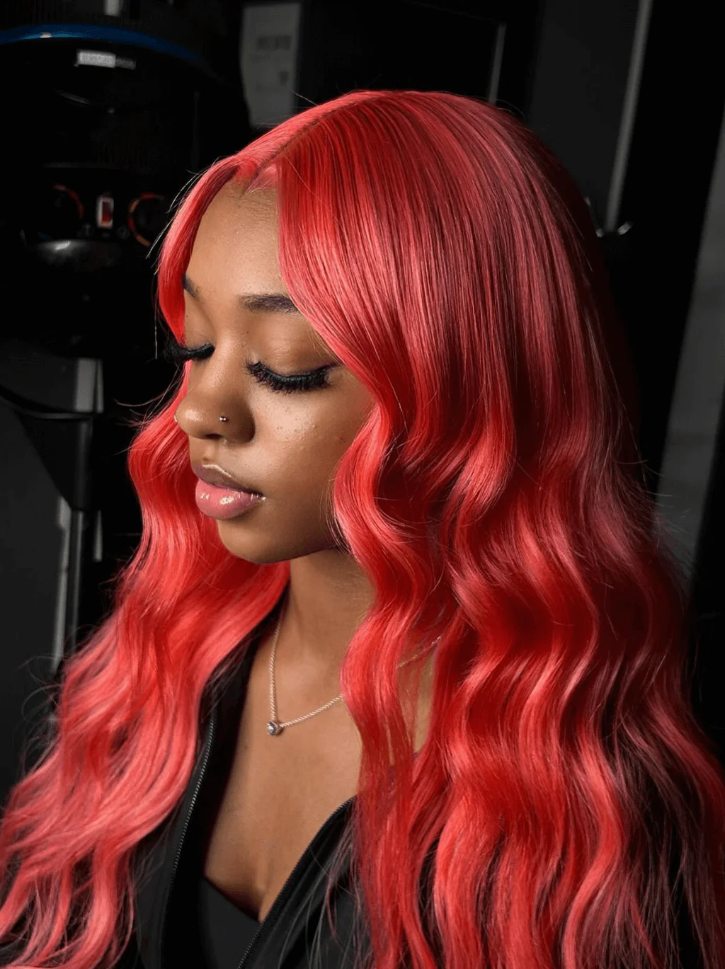 Dorsanee Bright Reddish-Pink Body Wave 13x4 Lace Front Human Hair Wigs - Image 4