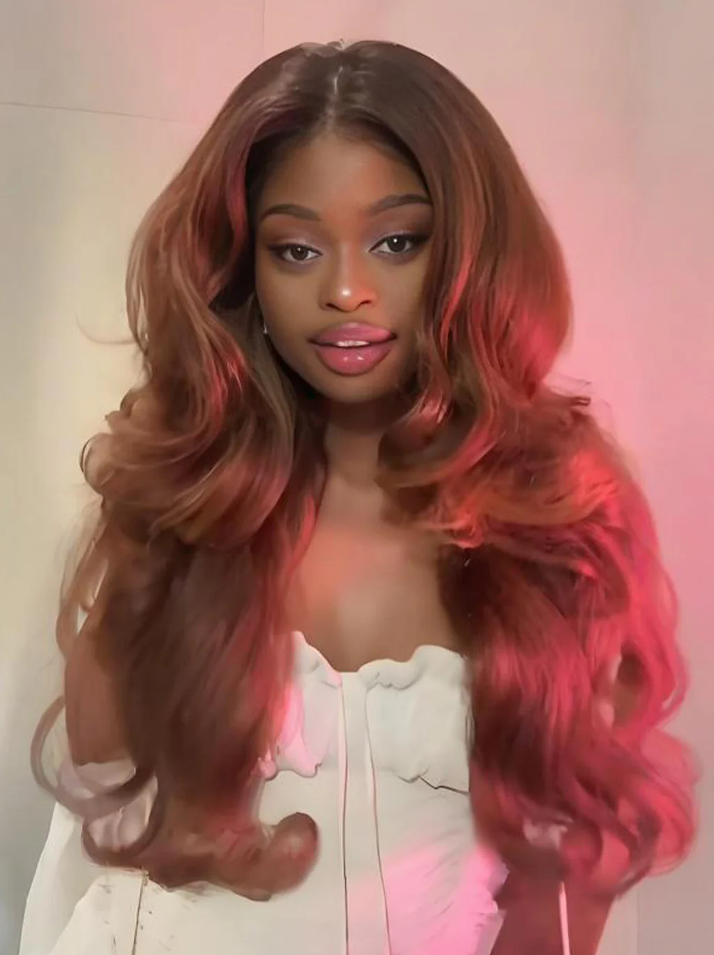 Dorsanee Brown Curtain Bangs Full Body & Natural Wave 13x4 Lace Front Human Hair Wigs - Image 5